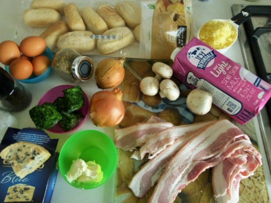 MissFoodFairy's savoury bread pudding ingredients