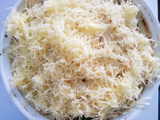 MissFoodFairy's savoury bread pudding topped with cheese