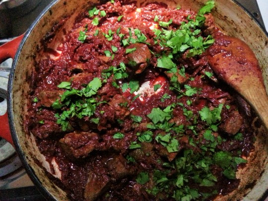 MissFoodFairy's Lamb & bettroot curry with coriander added