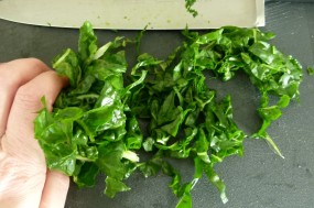 MissFoodFairy's finely slicing spinach