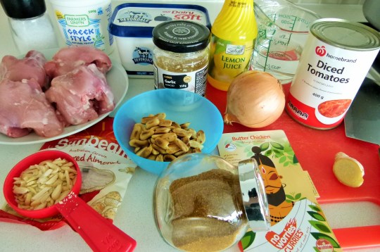 MissFoodFairy's butter chicken ingredients