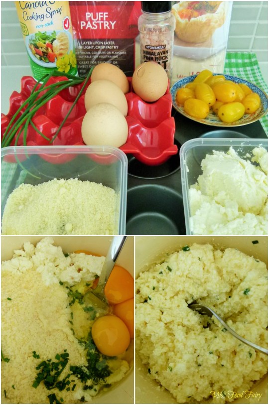 a.MissFoodFairys cherry tomato and ricotta mini tart ingredients