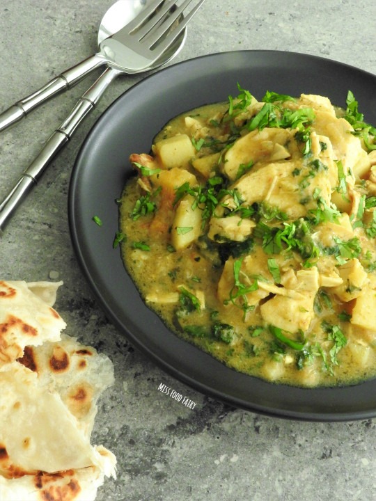 Chicken potato and spinach curry | Miss Food Fairy
